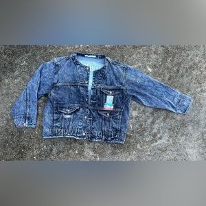 Vintage 1980s New Wave Acid Wash Denim Jacket